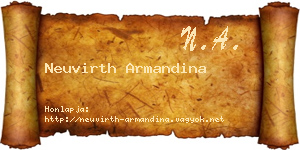 Neuvirth Armandina névjegykártya